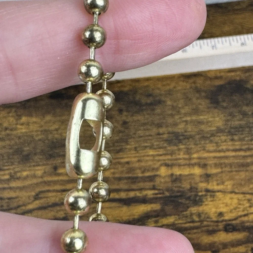 Coach Metallic Bronze Leather Hangtag‎ Keychain Gold Ball Chain Bag Charm